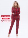 Пижама в клетку с брюками и рубашкой Family look - 11