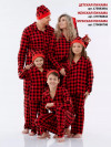 Пижама в клетку с брюками и рубашкой Family look - 6